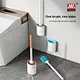 Home Hotel PP Wall Mounted Plastic Cleaning Toilet Brush With Holder Set